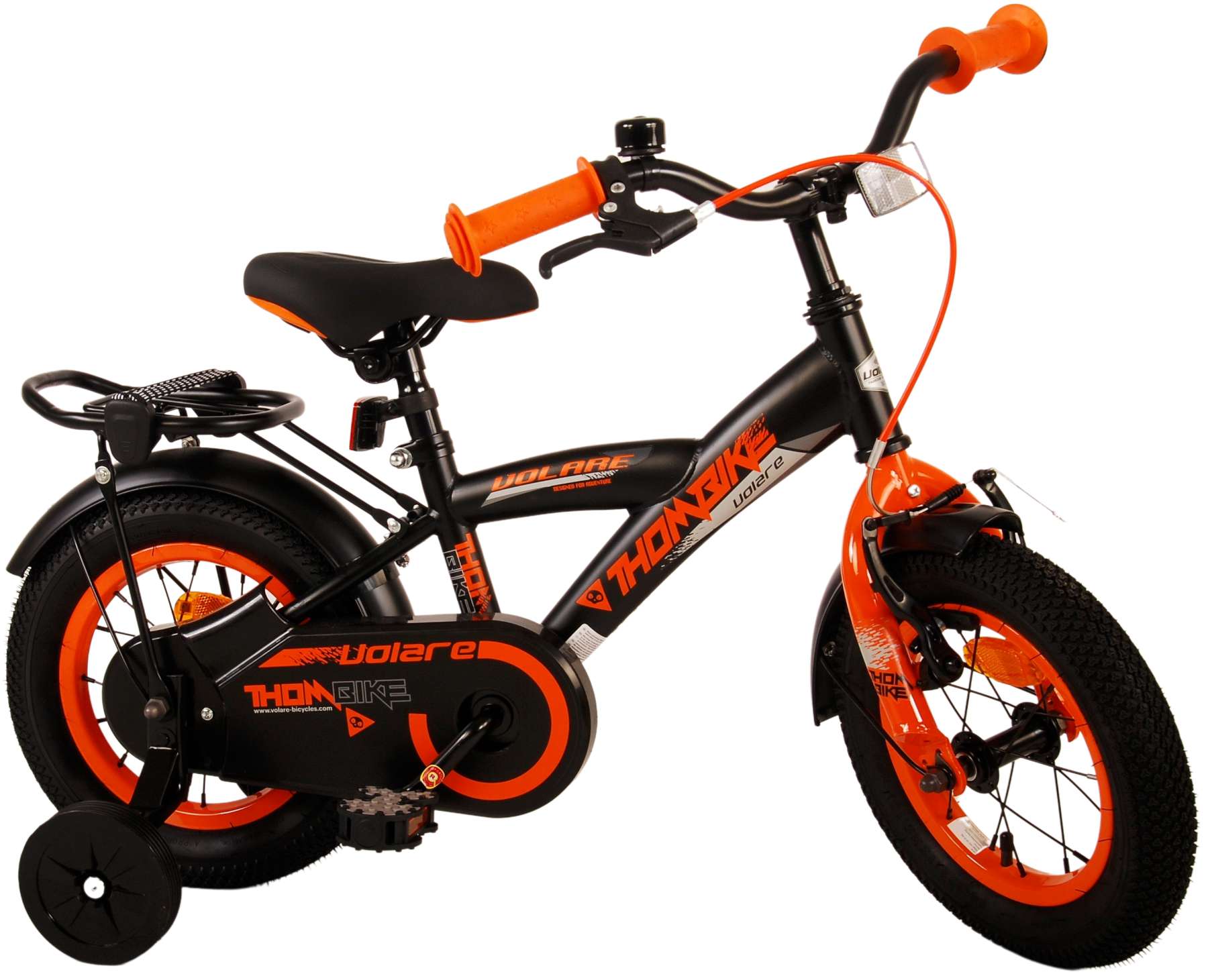 TPFSports Thombike Kinderfahrrad - Jungen - 12 Zoll - Rücktritt + Handbremse - Schwarz/Gelb