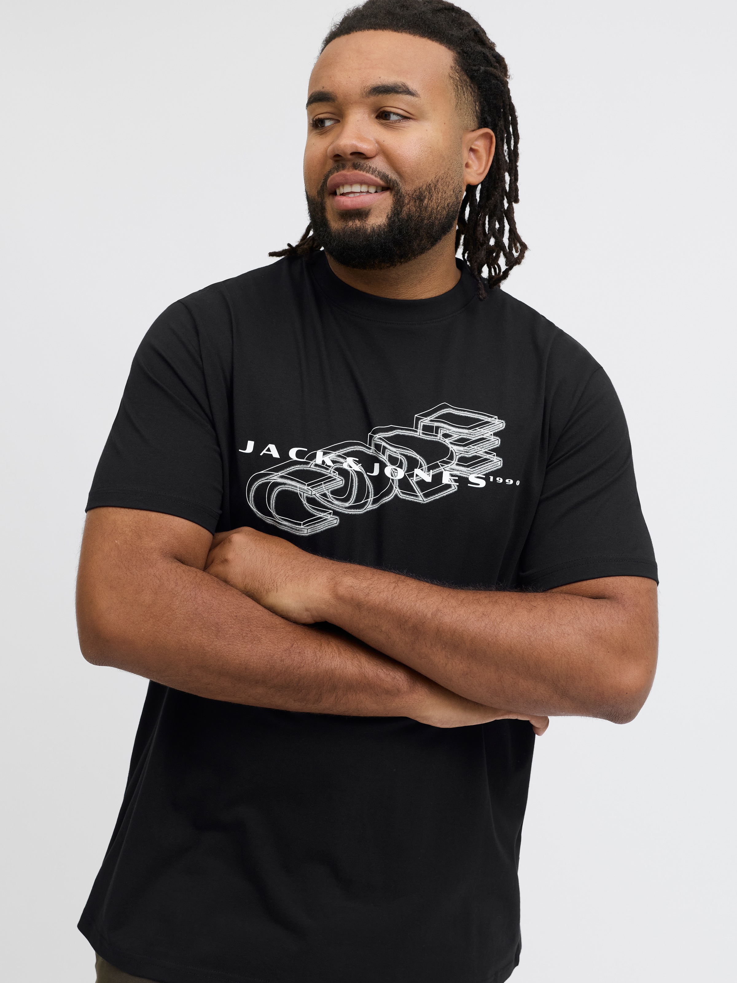Jack & Jones PlusSize Kurzarmshirt »JCOFUSION BIG BRANDING TEE SS CREW PLS«