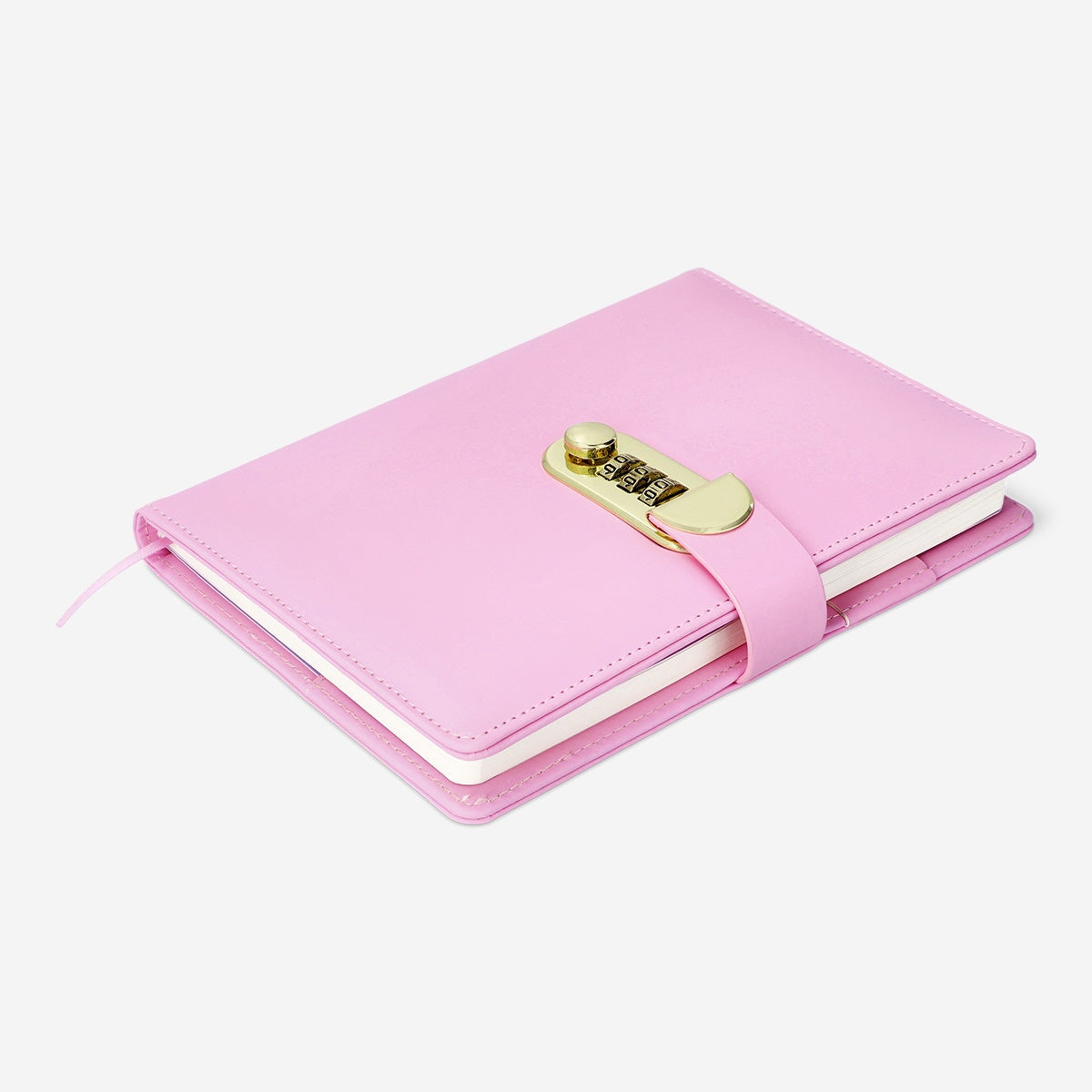 Pink dagbog med kombinationslås