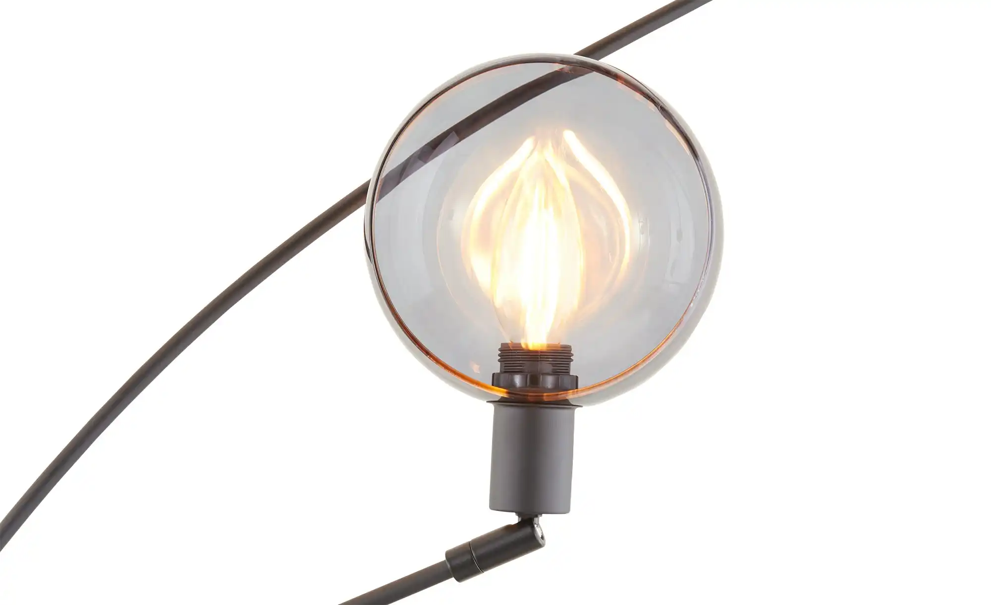 Jette Home Bogenleuchte, 5-flammig, schwarz-matt mit Rauchglas