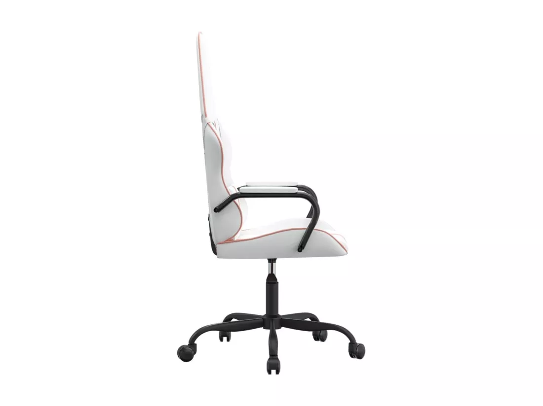 Chaise de jeu de massage rose et blanc similicuir