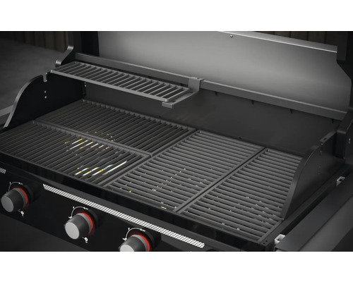 Tenneker® Halo TG 4B Gasgrill, 103,7 x 61 x 56,2 cm, 4-pits inbouwgasgrill, gietijzeren rooster, platformsysteem, glazen inzetstuk in het deksel