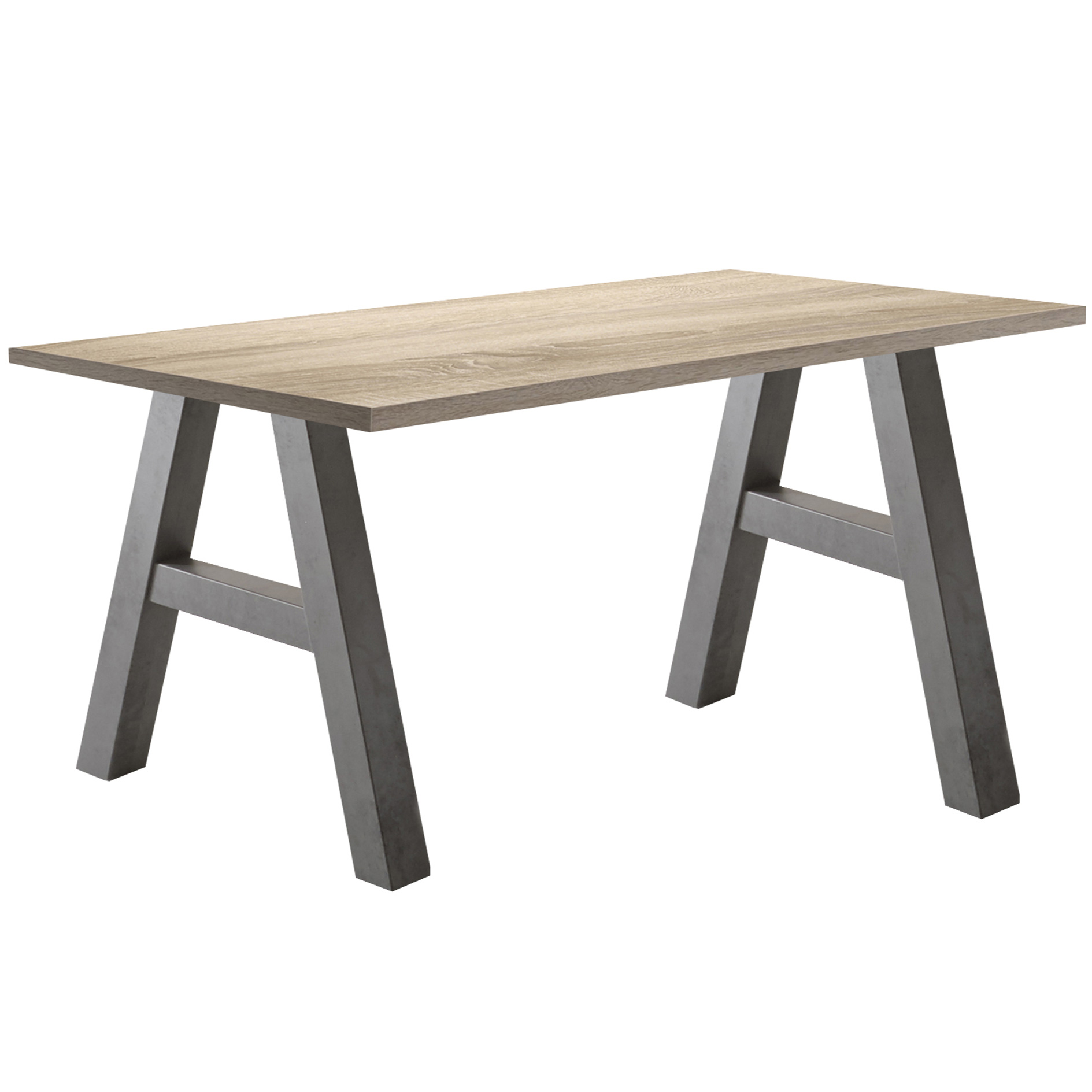 Schreibtisch - Eiche sägerau - Graphitoptik - A-Gestell - 140x70 cm