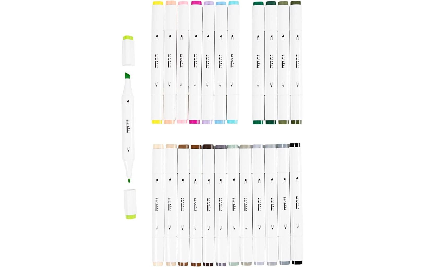 Kalligraphiemarker 1+ 8 mm, 24 Stück, Pastellfarben2-in-1-Zeichenmarker