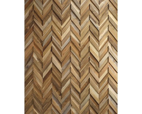 Visgraat fineer Ultrawood Teak Chevron 18 x 38,6 cm