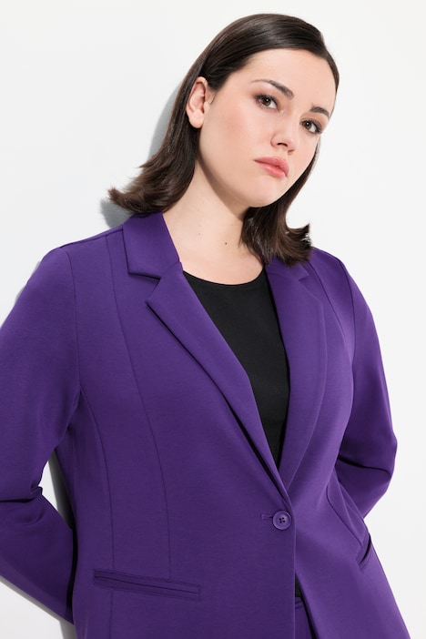 Blazer, Punto di Roma, A-Linie, Reverskragen, Stretch