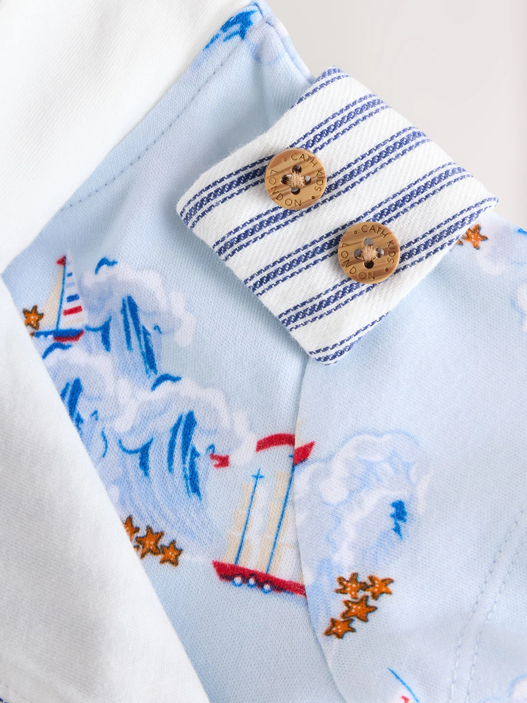 Blauw gestreept - Cath Kidston 100% katoenen Baby bretelbroek