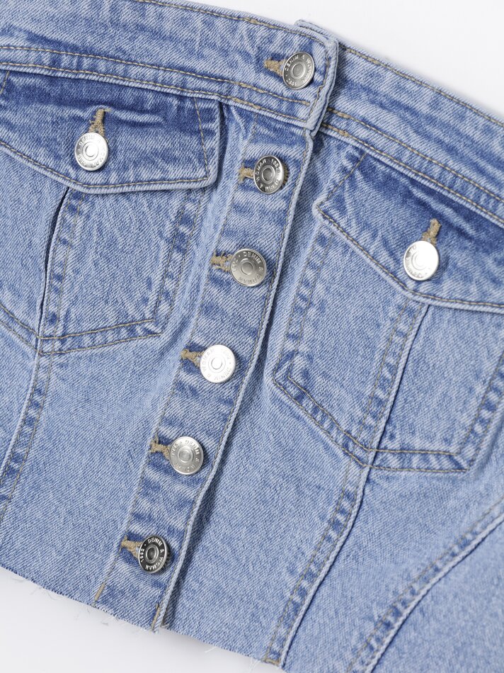 Top corset jeans - Azul claro