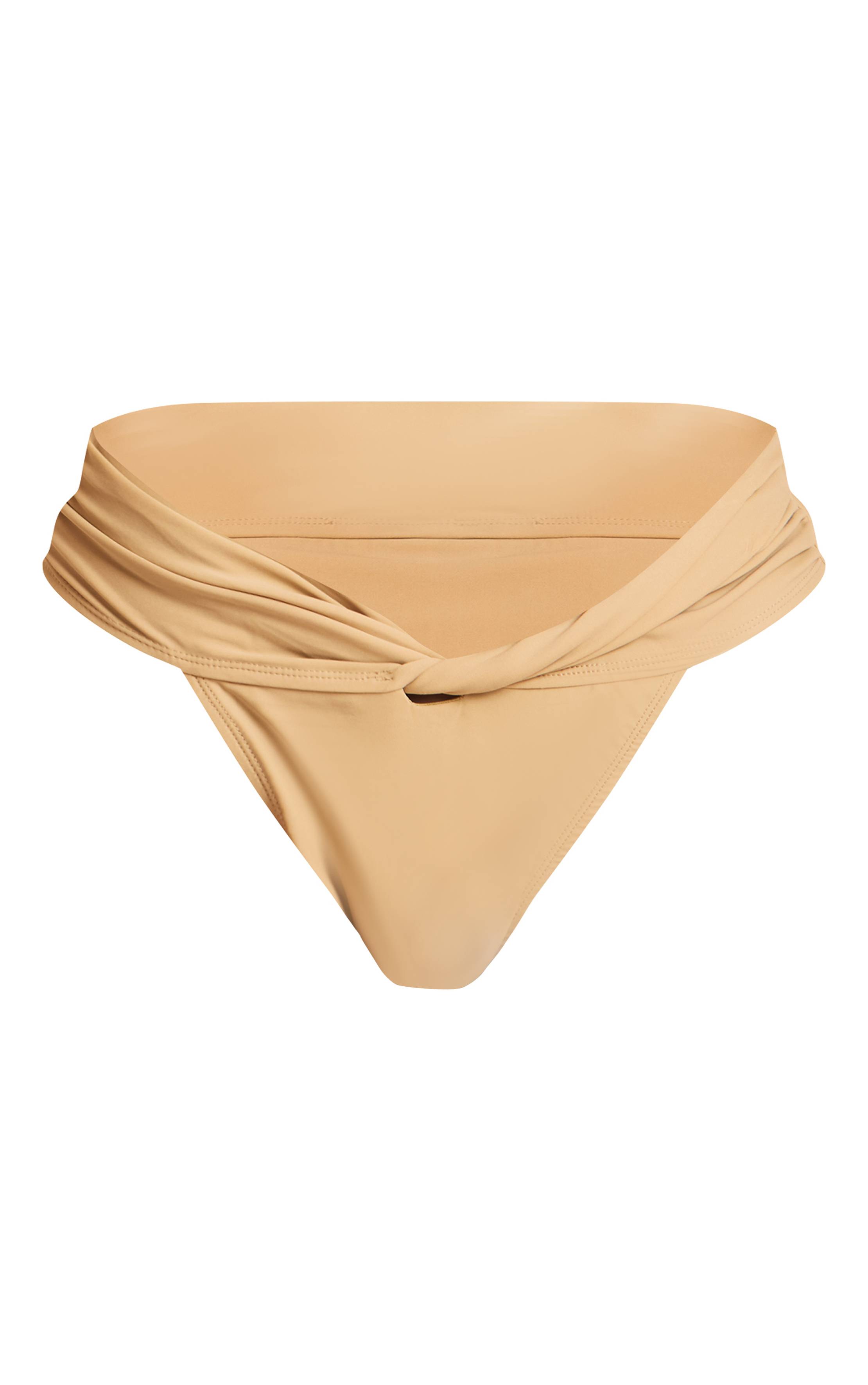 Vert Olive Bas De Bikini Shape À Décolleté Plongeant Et Détail Torsadé Devant