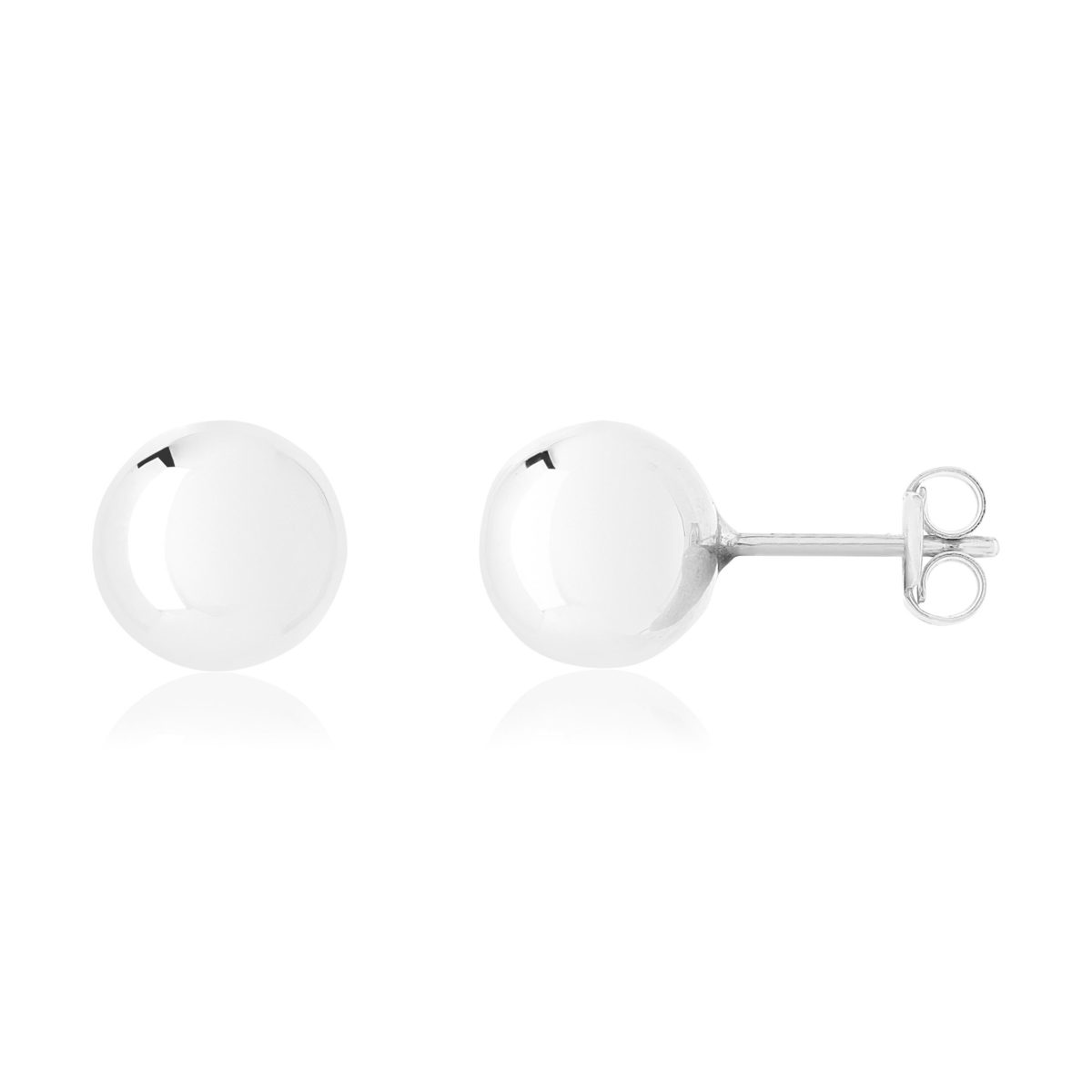 Boucles d'oreilles or 375 blanc diam 8 mm