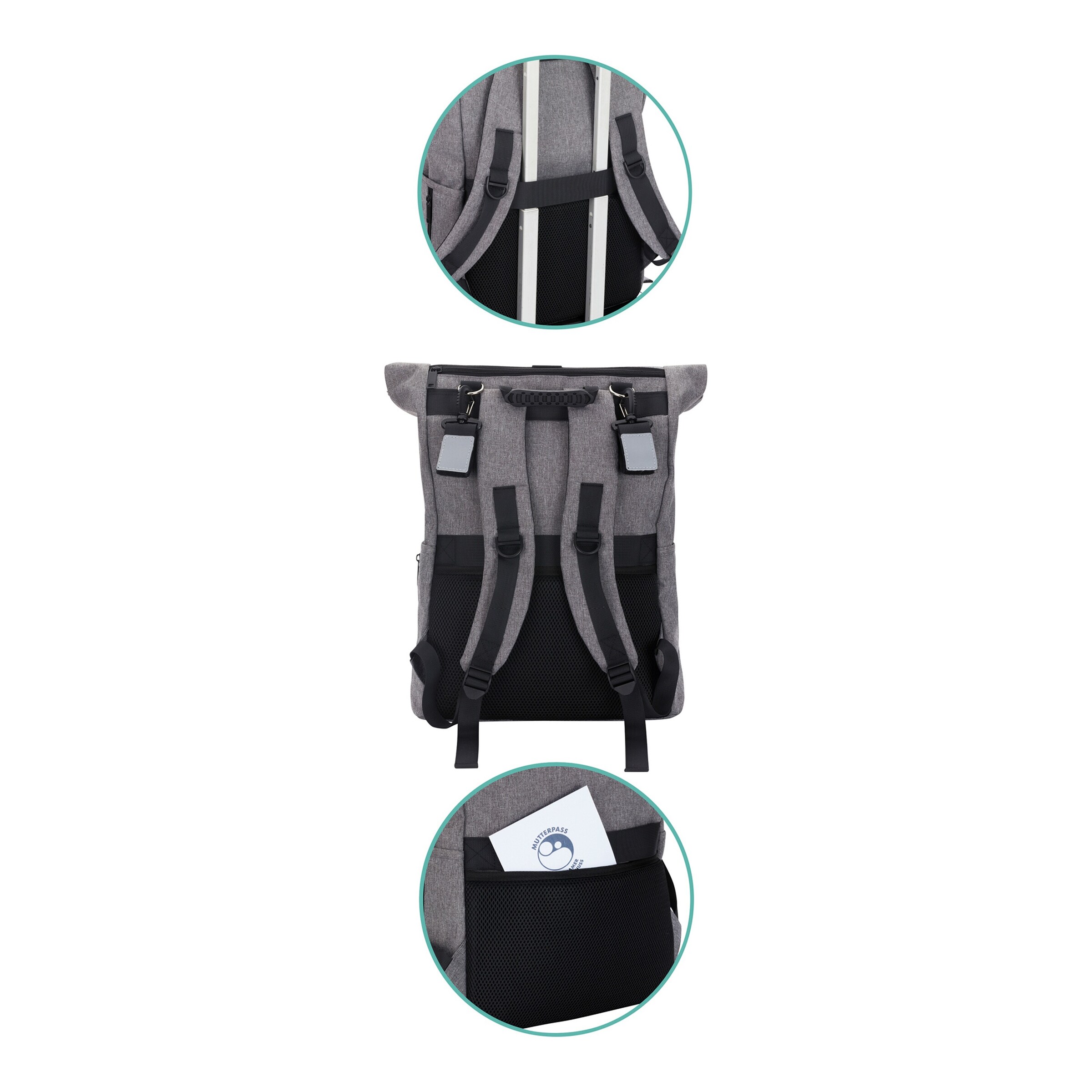 Fillikid Wickelrucksack Rolltop Tokio grau