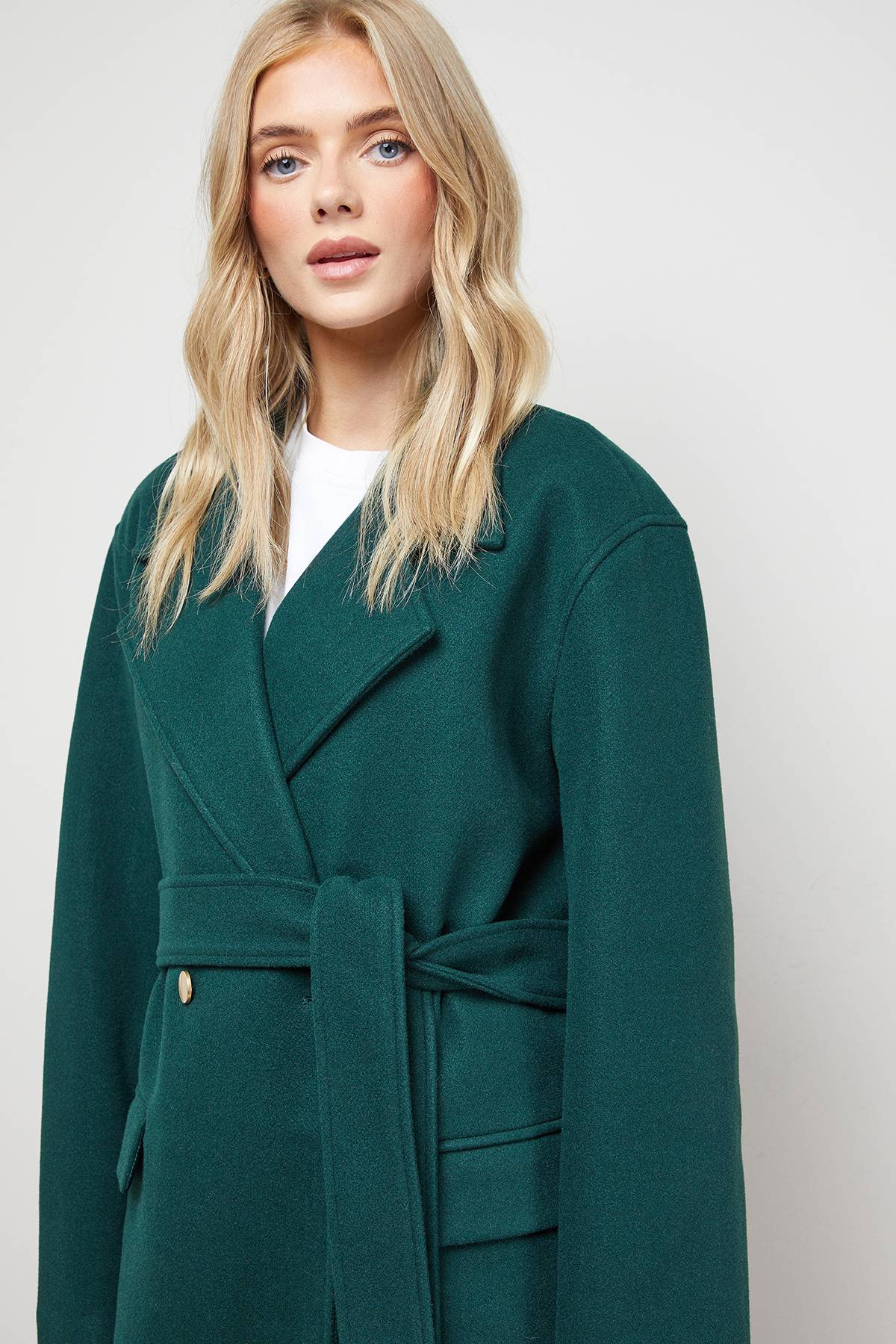 Oasis Manteau Mi-Long à Ceinture Nouée