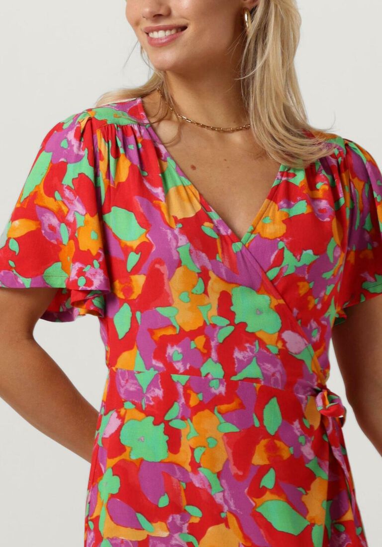 FABIENNE CHAPOT rode fabienne chapot midi jurk archana butterfly dress