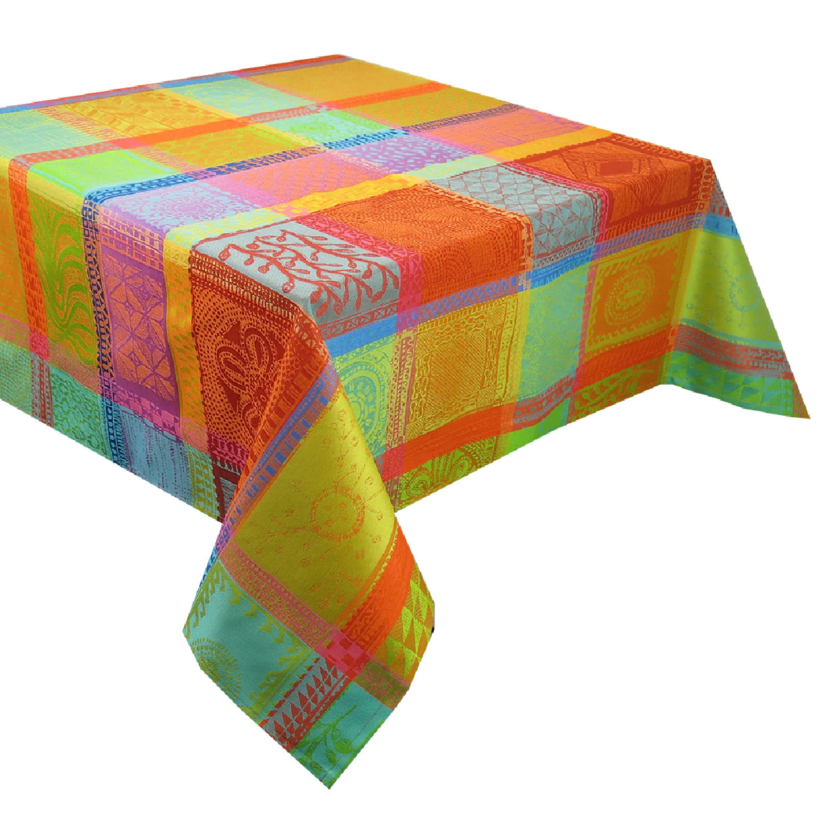 Nappe pur coton orange 180X300 Garnier Thiebaut