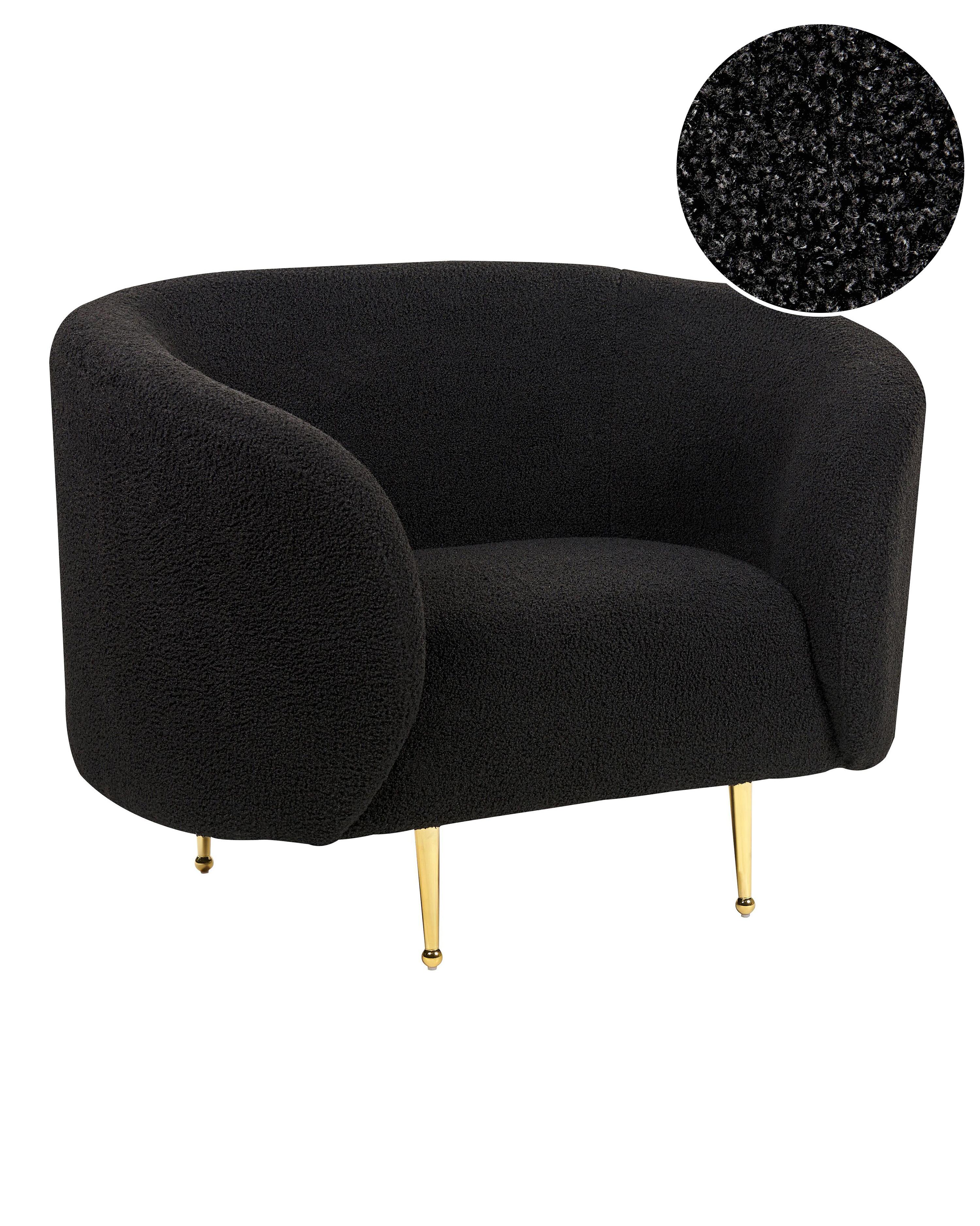 Fauteuil LOEN Bouclé Zwart
