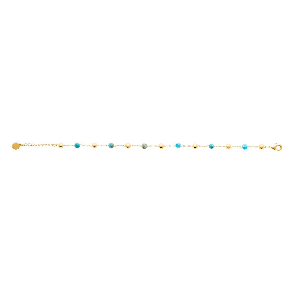 Bracelet Brillaxis perles plaqué oret bleu