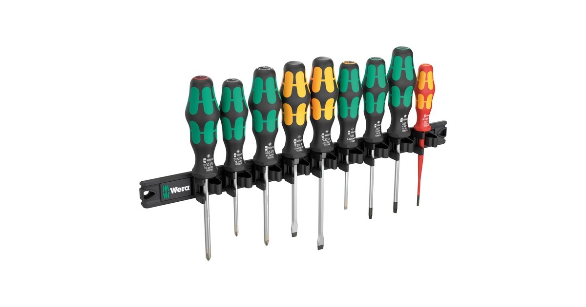 Wera9650 Magneetstrip Kraftform schroevendraaierset  (9‑delig)
