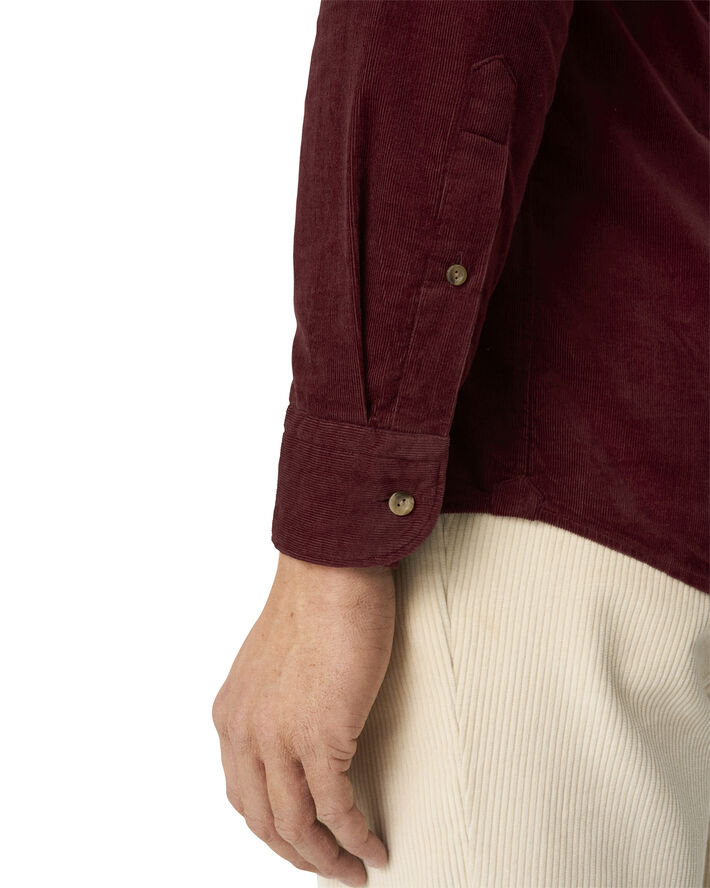 ETON Contemporary Fit Dark Red Corduroy Shirt Rød