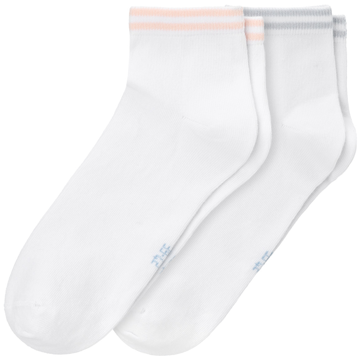 Gina Benotti 2 Paar Damen Sneaker-Socken im Doppelpack weiss