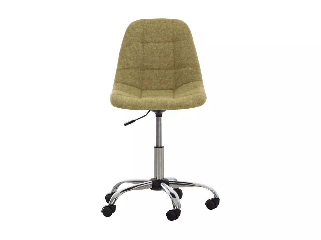 Chaise de bureau - Tissu & Métal chromé - Vert - Emil