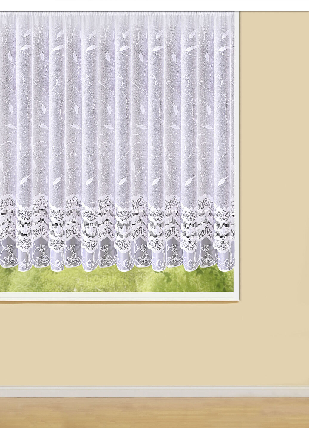 Leichter Blumenfenster-Store