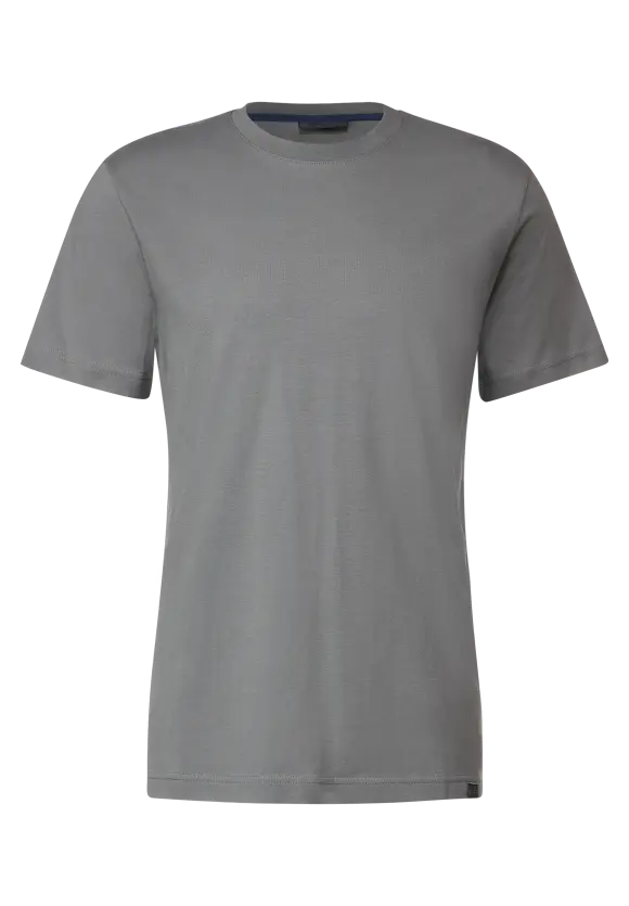 Basic T-Shirt in Unifarbe - light iron grey