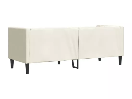 Canapé Chesterfield avec traversins 3 places crème velours