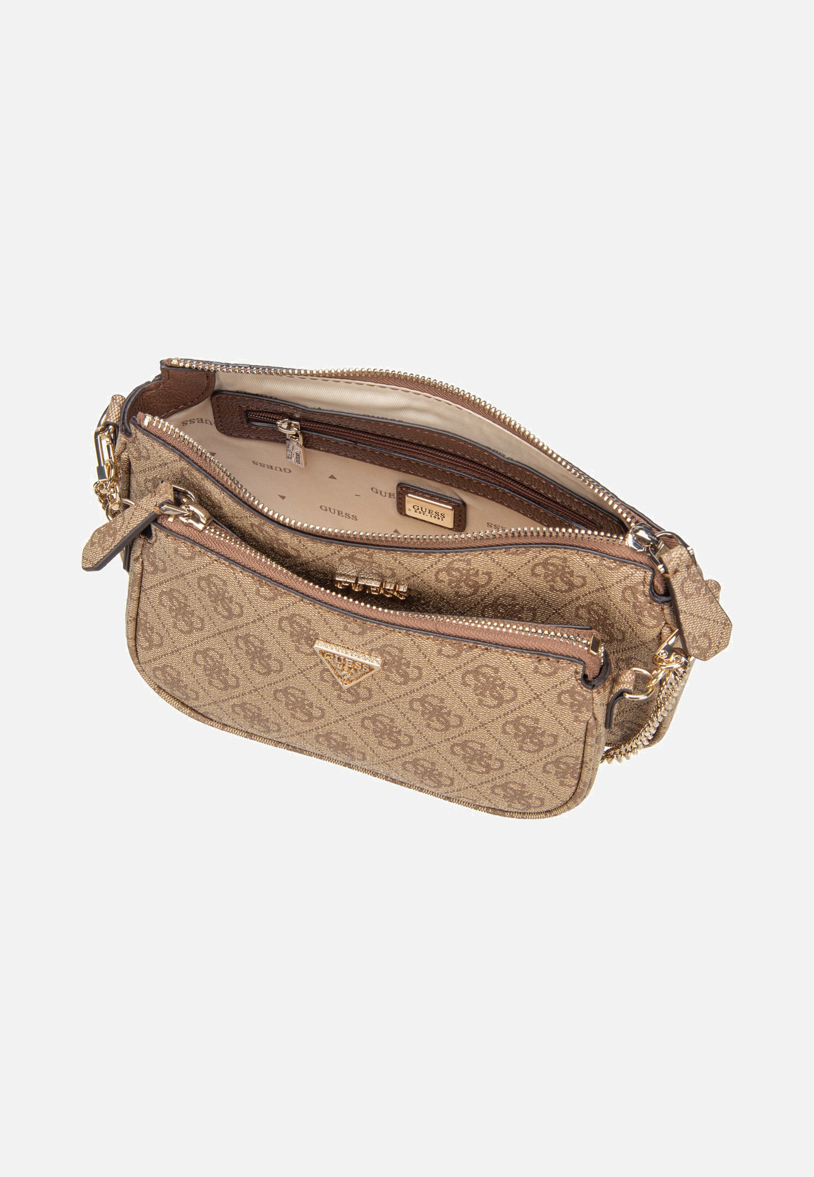 Noelle II Double Pouch CB 72710 Logo Latte/Brown - Crossbody Bag