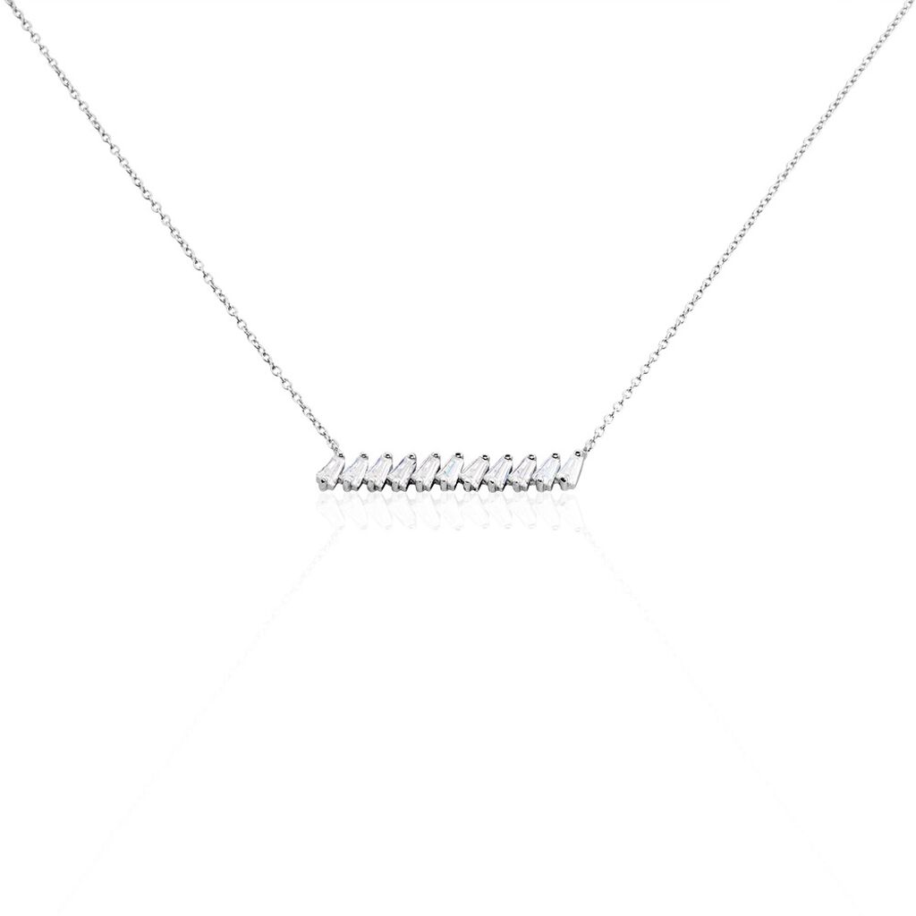 Collier Argent Blanc Joceius Oxydes De Zirconium