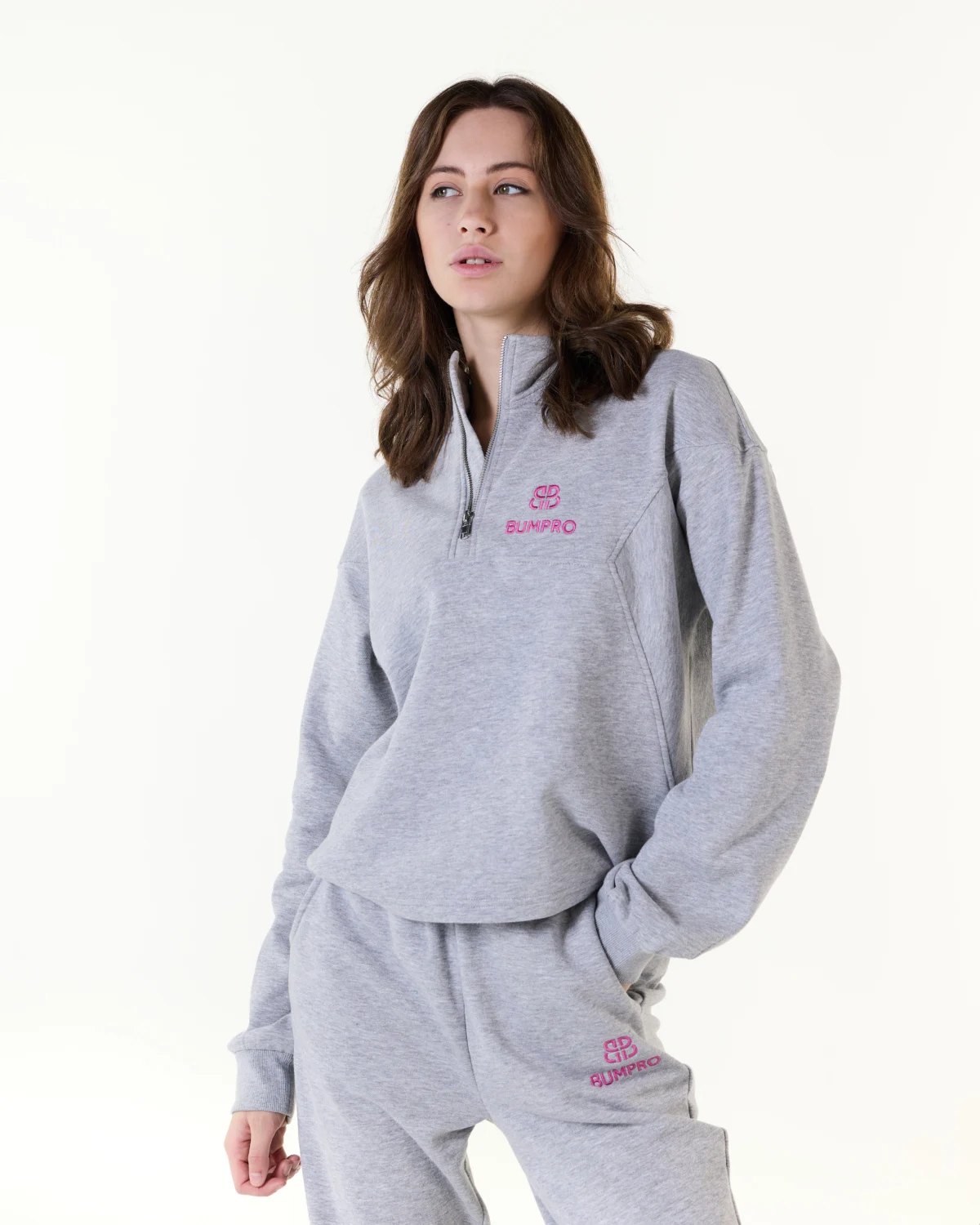 Bumpro BP 1\2 Zip Sweater Grey Marl