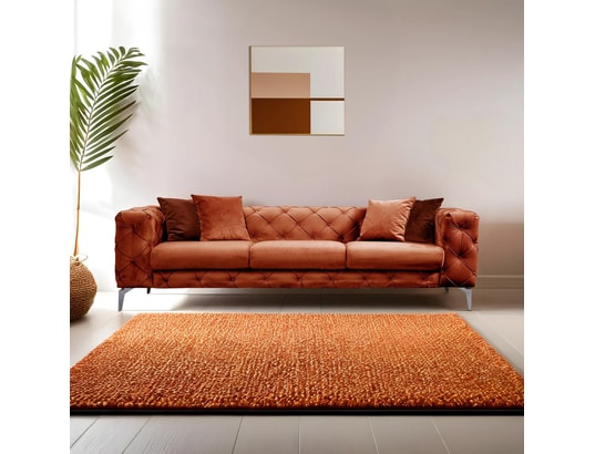 CONCEPT1 - Canapé tissu Como 3 places orange 237 x 90 x h73