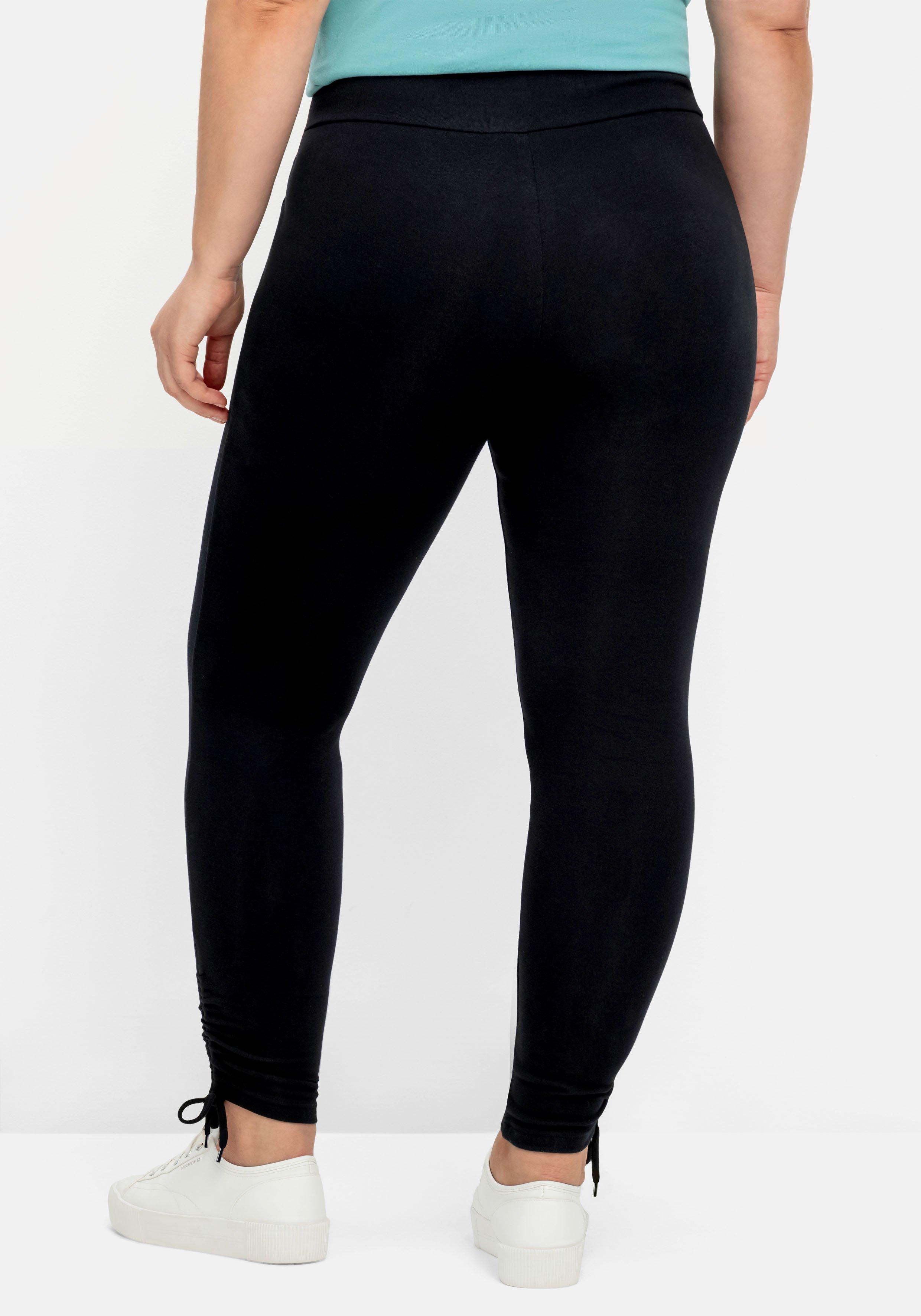 Leggings mit breitem Bund und Raffung am Saum