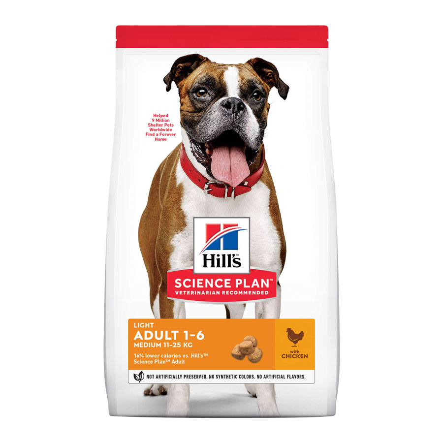 Ração para cães Hill's Science Plan Adult Light Medium com sabor de frango