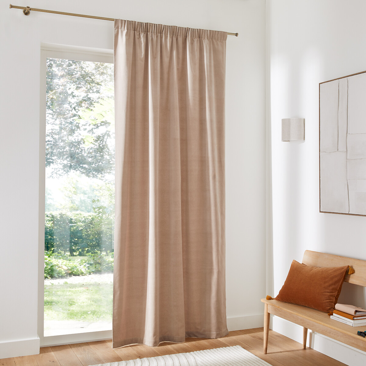 LA REDOUTE INTERIEURS<br>Cortina de veludo com debrum franzido, Veludo