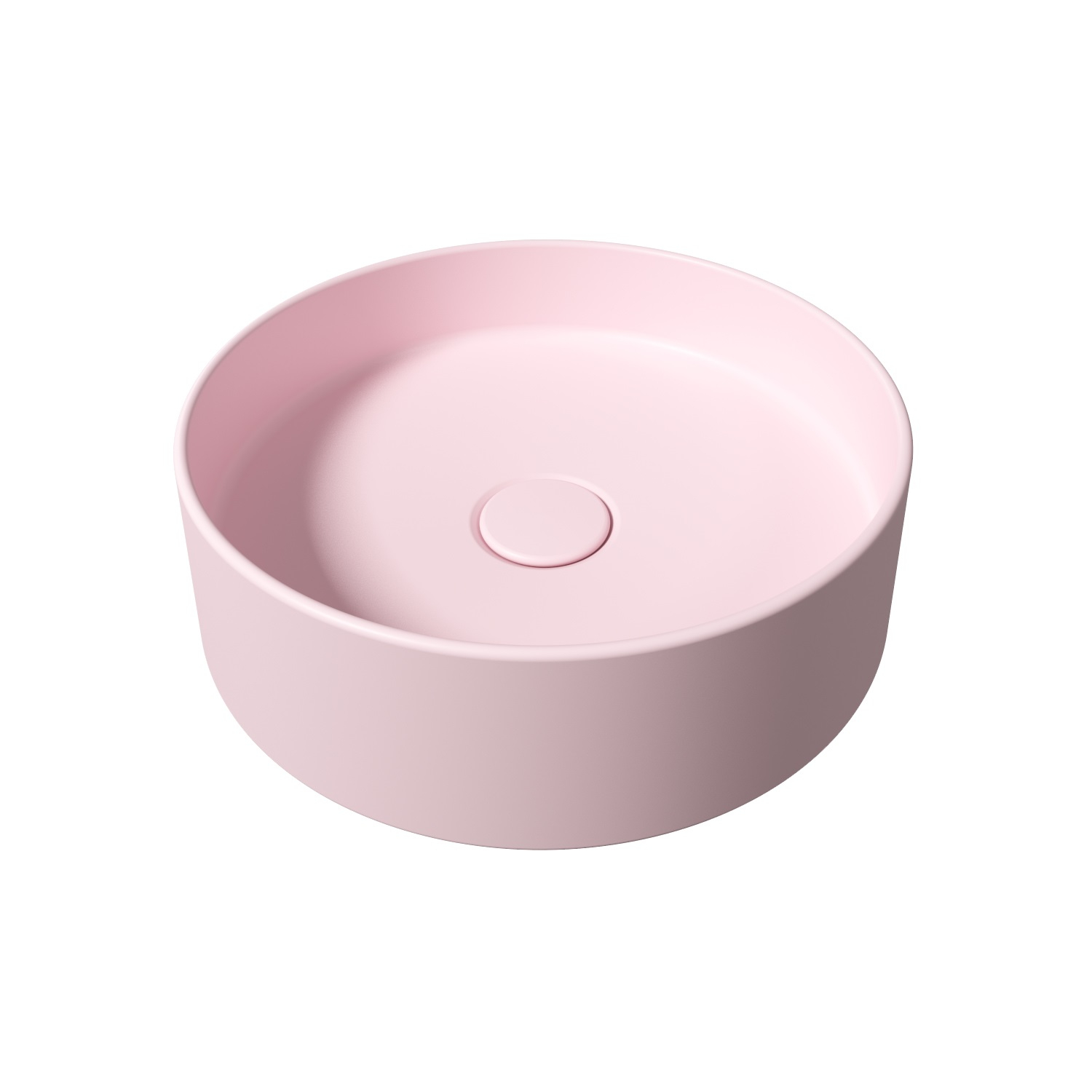 Salenzi Hide Circle opbouw wastafel waskom mat roze 40x12cm