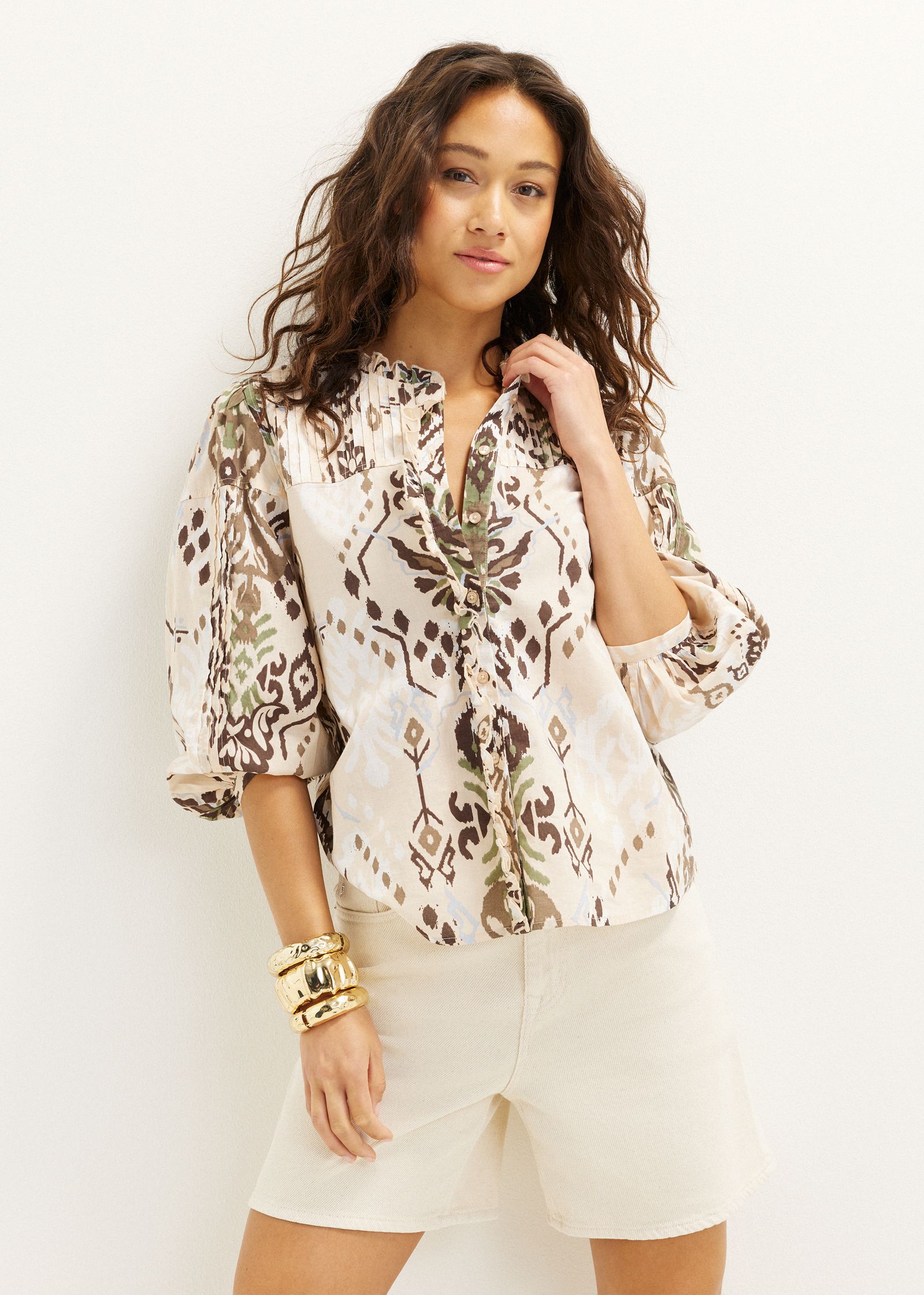 Blouse met driekwart mouwen