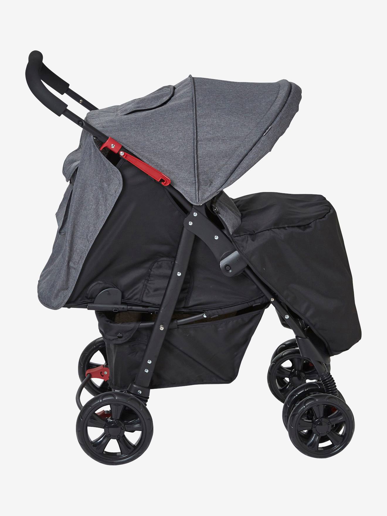 Conjunto Vertbaudet Primacity Duo: Cadeirinha de Bebê + Carrinho de Bebê, Cinza Mesclado Médio