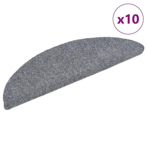 vidaXL Selvklebende trappematter 10 stk lysegrå 56x17x3 cm nålestempel