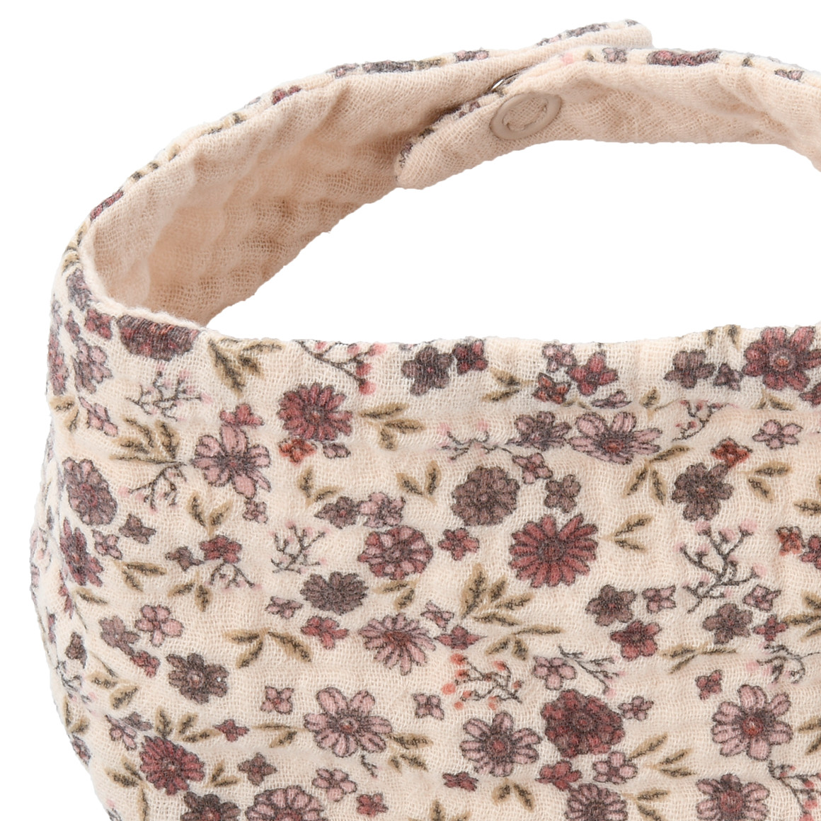 Topomini Pure Collection Baby Musselin-Bandana mit Blümchen dunkelrosa / hellbeige