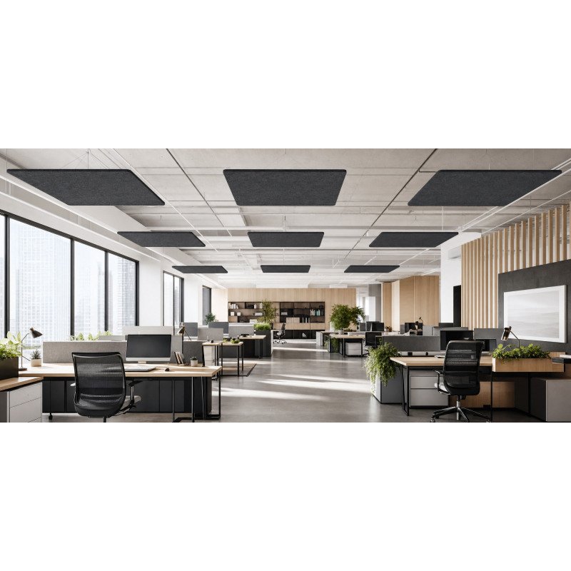 Panneau plafond Sculpo carré acoustique, gris foncé, L 120 x P 120 cm