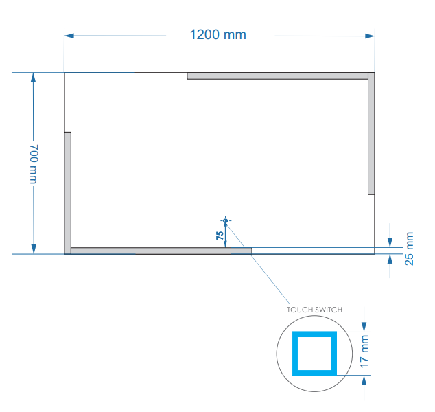 Gliss Design Melite spiegel met LED-verlichting en verwarming 120x70cm