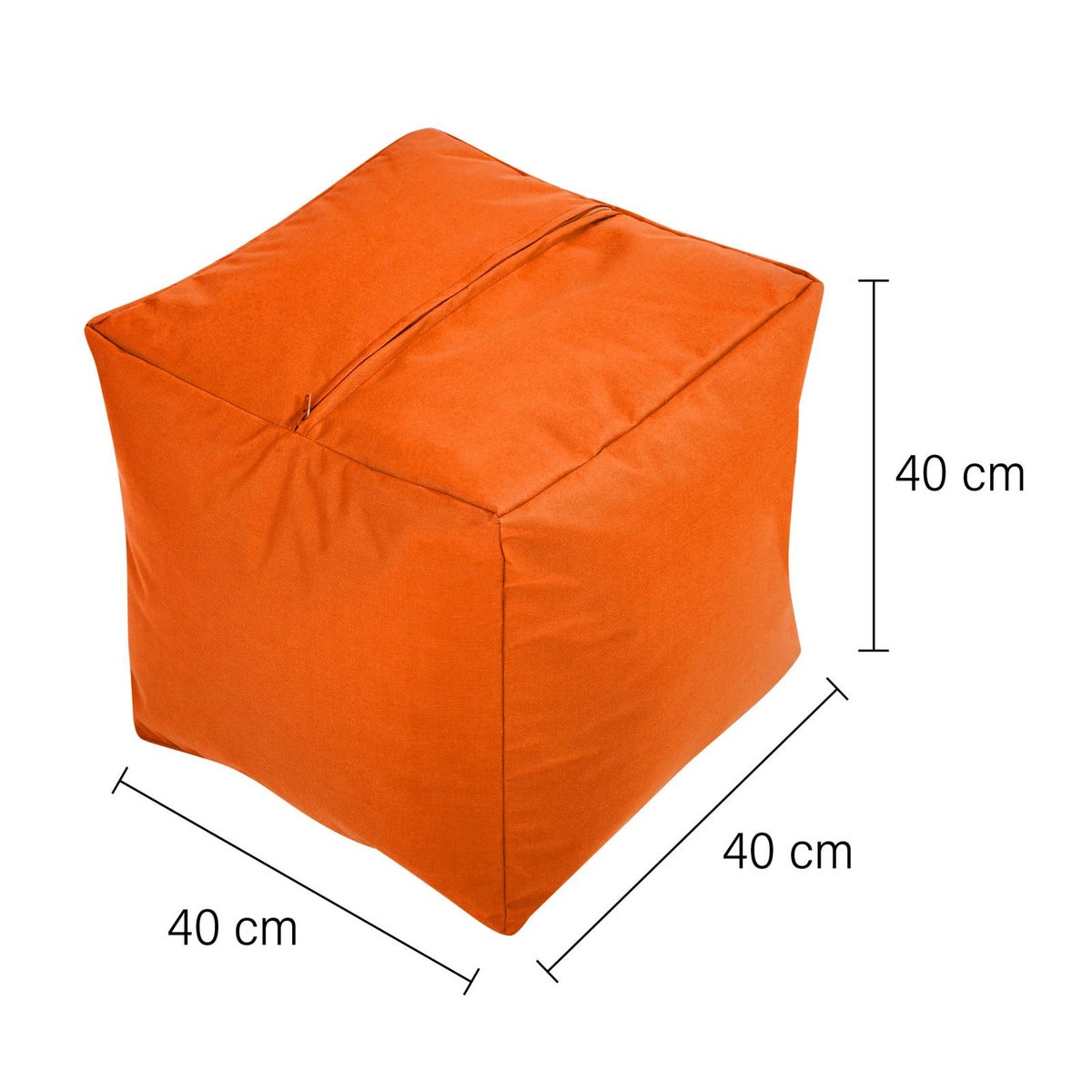 Groene Bonen Zitzak Kruk 40x40x40cm met EPS-korrelvulling - Voetenbank Voetkussen Zitpoef voor Zitzakken - Vloerkussen voor Kinderen en Volwassenen - Voetsteun Zitkussen Zitkruk Oranje