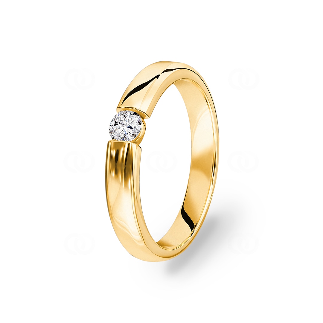 0.15 Karat Diamant Spannring 750/18 K Gelbgold