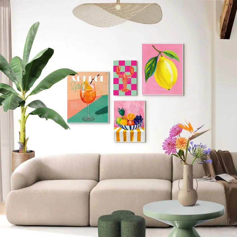 Set poster met lijst - Zomerse set