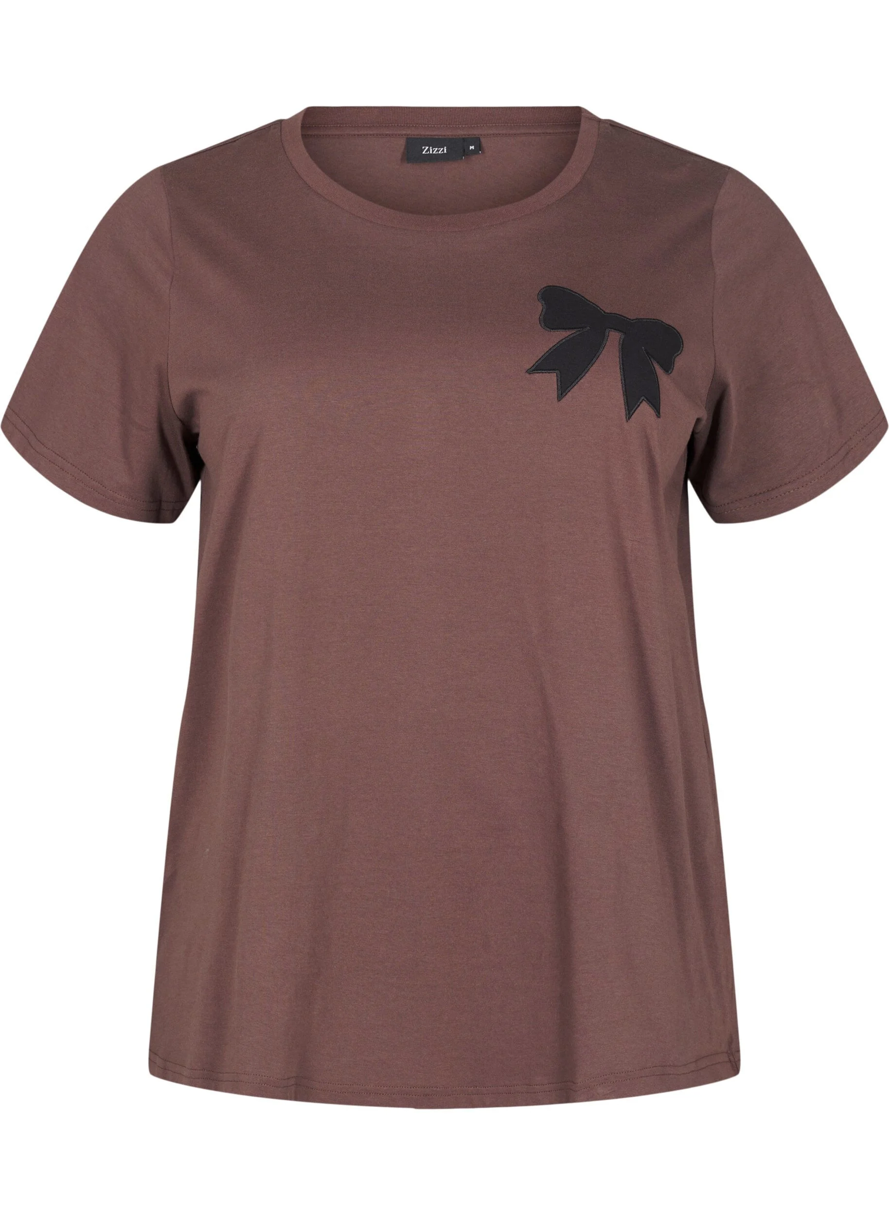 Bomulds t-shirt med sløjfe