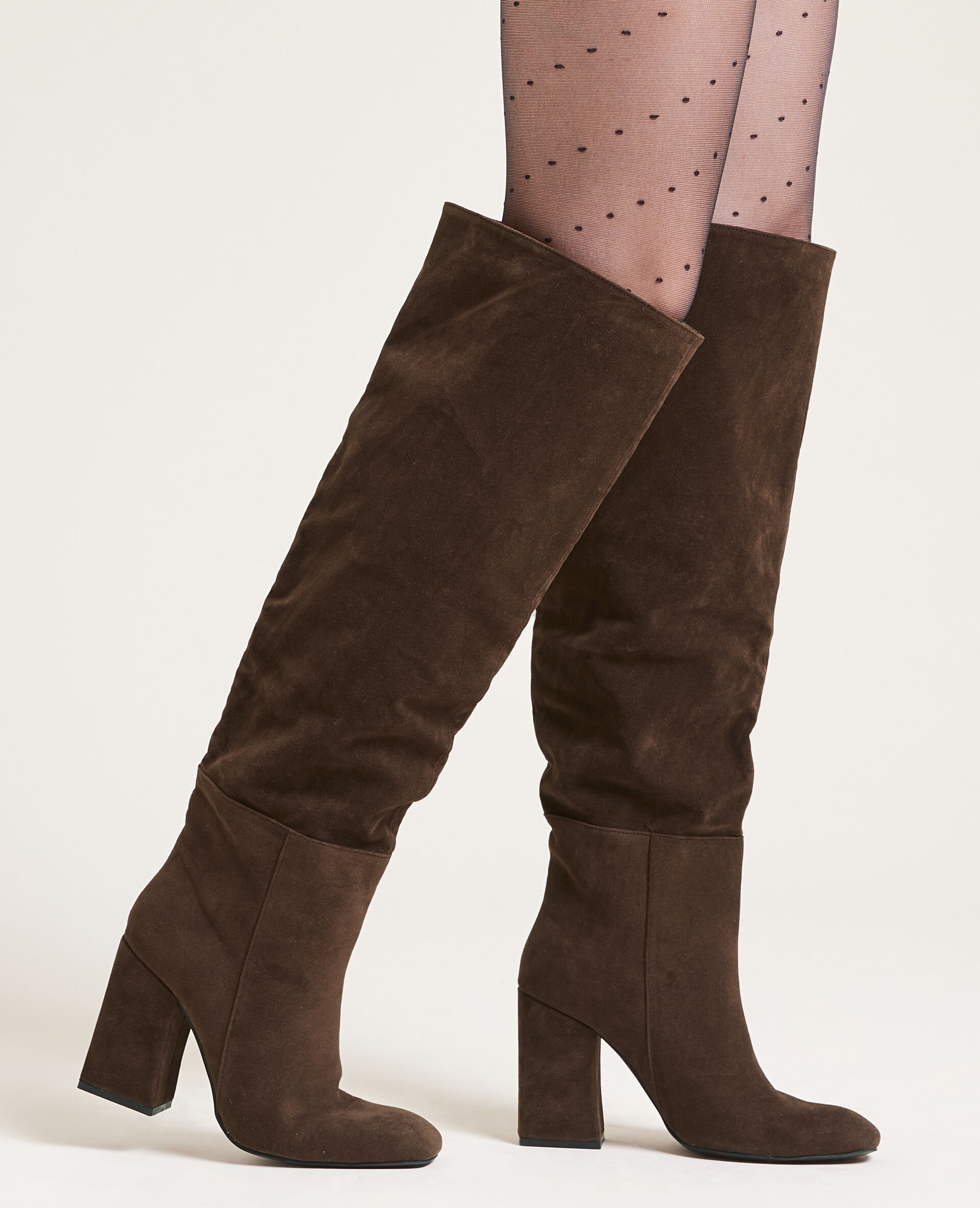 Bottes hautes en suédine - Marron