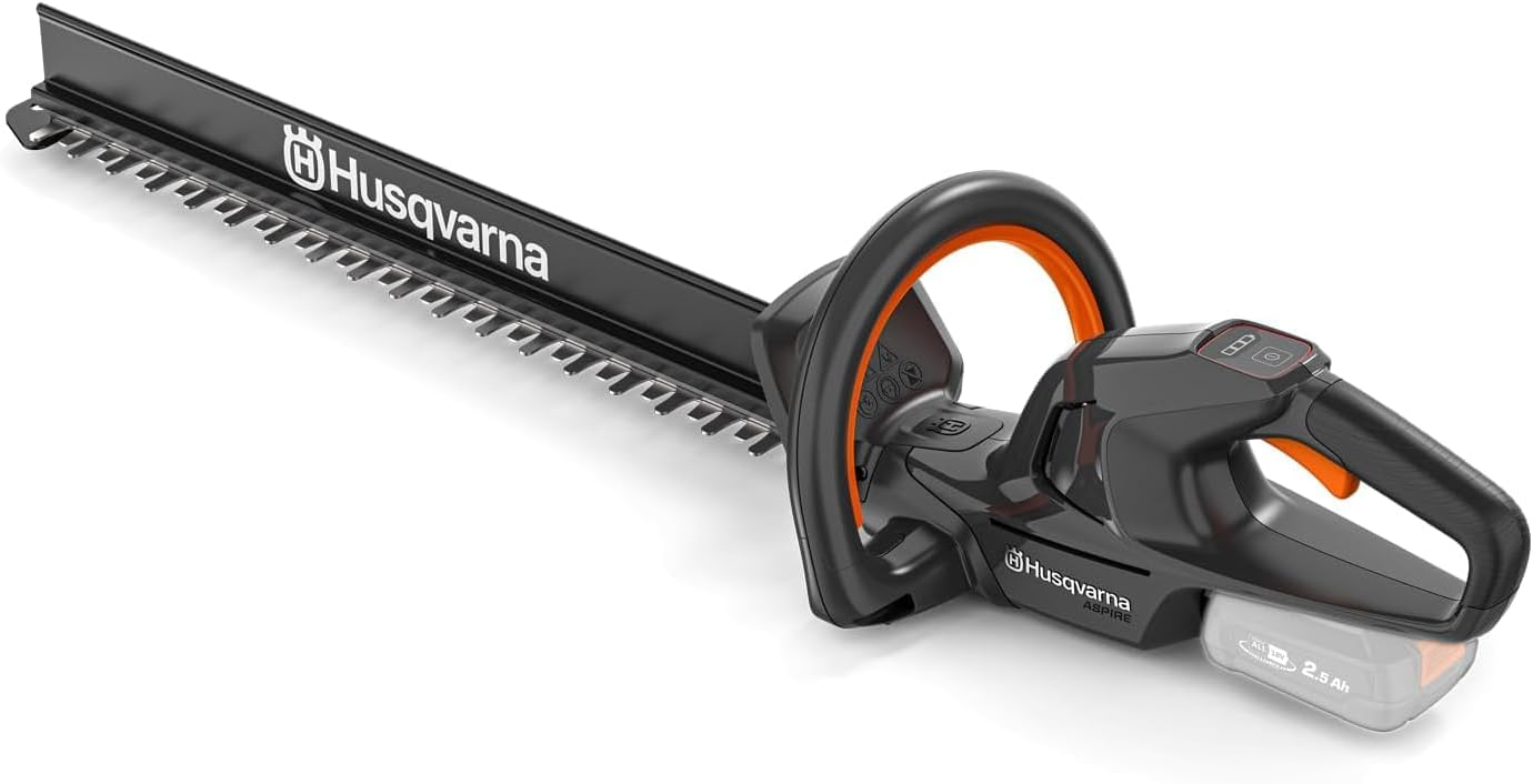 Husqvarna Akku Heckenschere Aspire H50-P4A 50 cm Schwert, Elektrischer Heckentrimmer (Aststärke bis 23 mm, inkl. Schnittgutsammler) (ohne 18 V Akku), Strauchschere