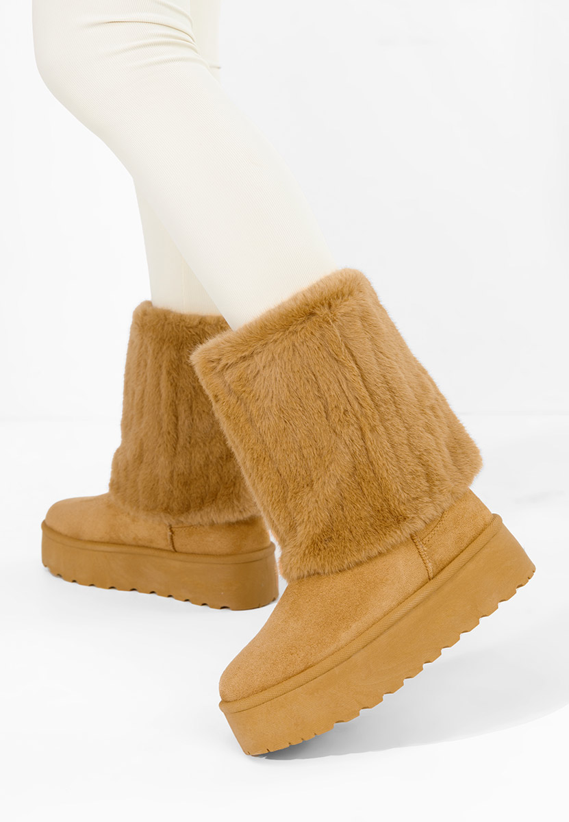 Bottes fourrées femmes chameau Myria V2