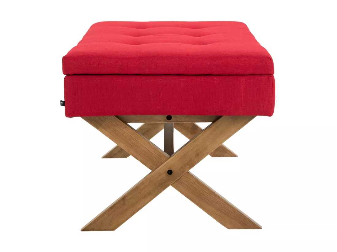 Banquette - Tissu & Bois - Rouge - Namaro