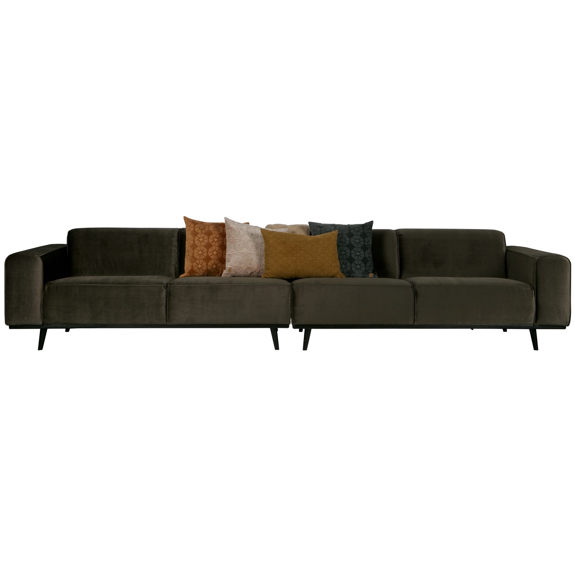 4-zits bank Statement XL Statement XL 4-Zits Bank - 372 cm - Fluweel - Warm groen